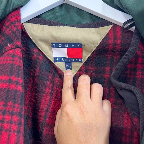 Vintage 90s Tommy Hilfiger Mens Size M Outdoor Hunting Parka Layer Jacket Khaki - Picture 13 of 16